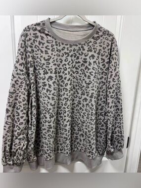 Size large- oversized animal print thermal top- so cute!